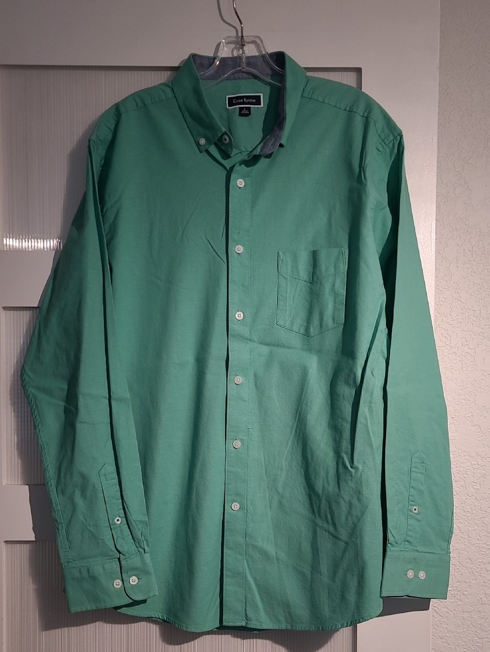 Club Room Men's Green Long-Sleeve Button-Down Shirt